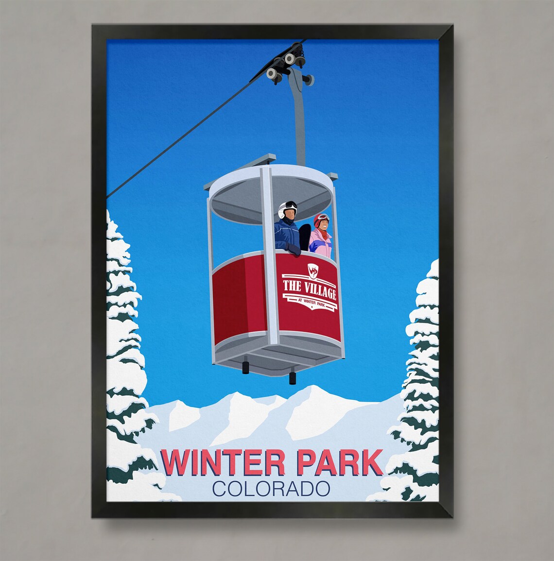 Winter Park Ski Resort Travel Poster Print