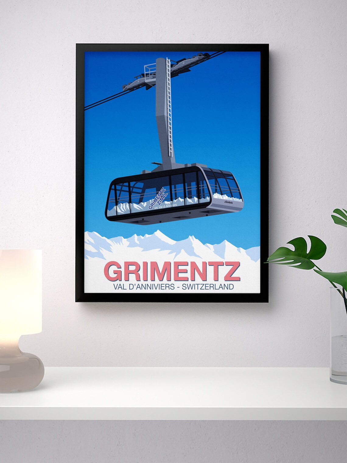 Grimentz Ski Resort Poster, Ski Travel Poster - Image 4
