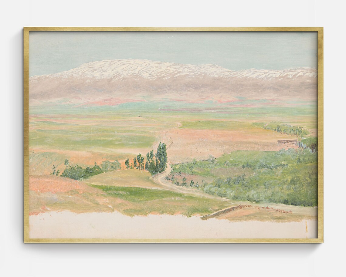 Pastel Landscape Vintage Abstract Art Print