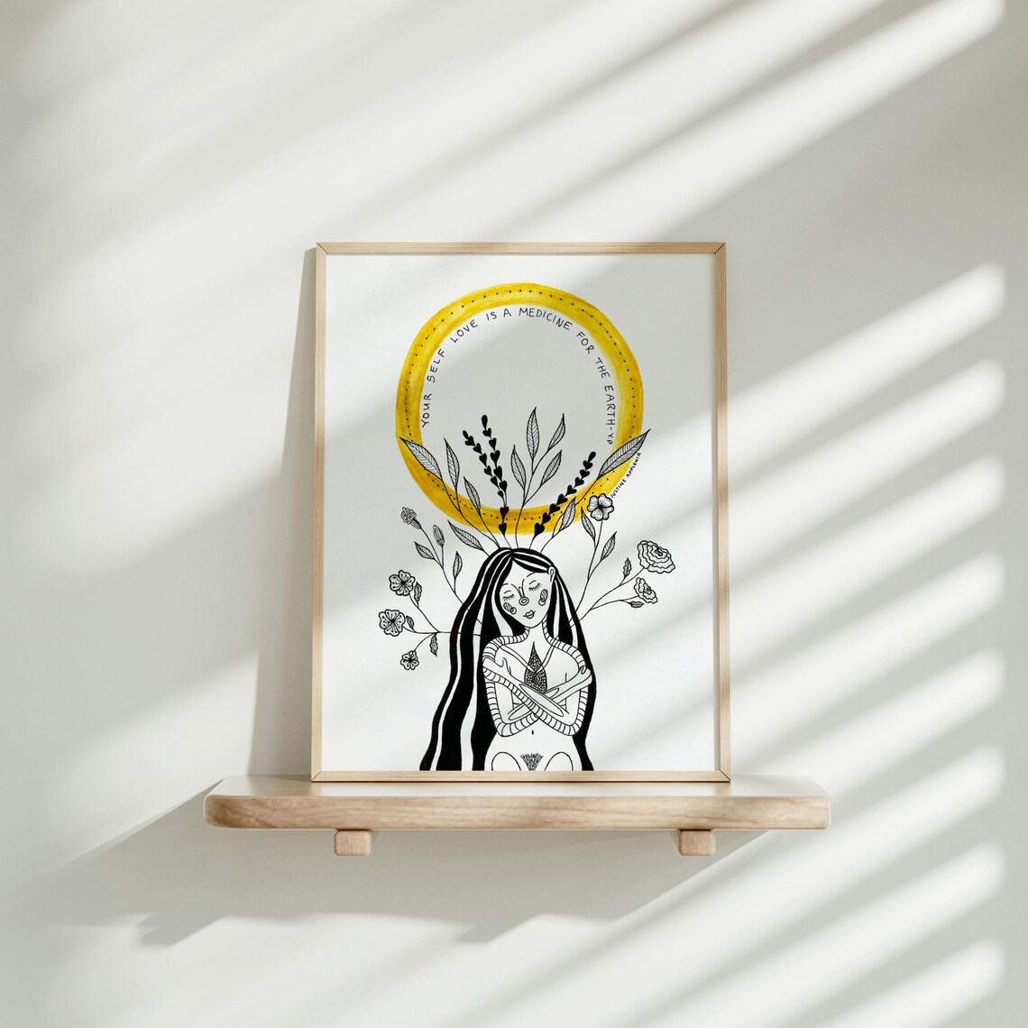 Medicine Self Love Floral Woman Mental Health Affirmation Poster