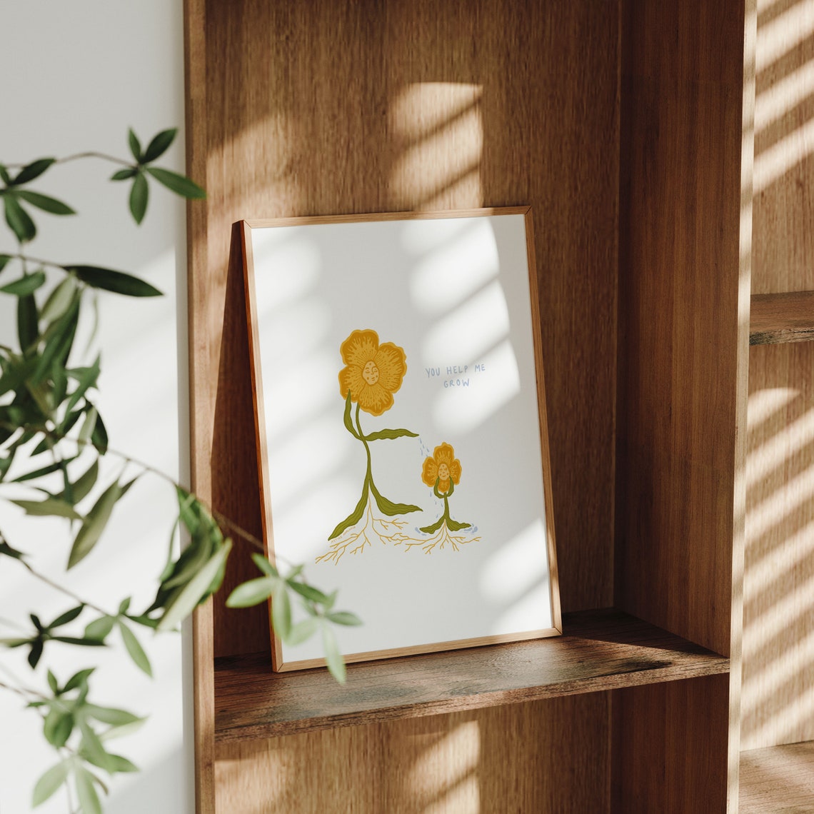 You Help Me Grow Flower Mother Child Growth Illustration Poster - Image 2