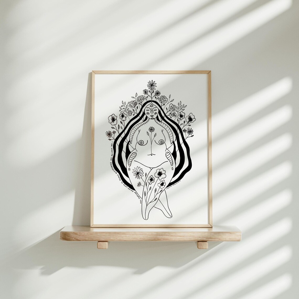 Keep Going Anyway Body Positive Floral Woman Mental Health Poster