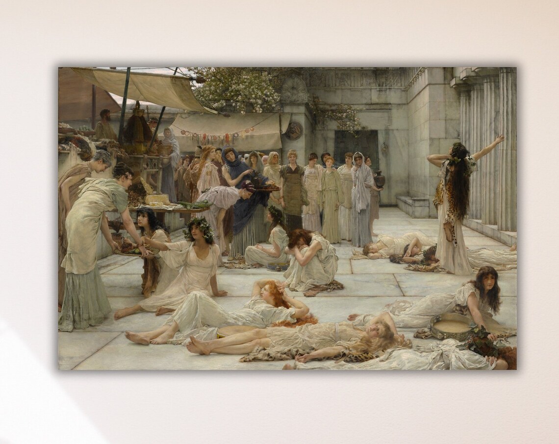 Lawrence Alma Tadema Women of Amphissa Roman Courtyard Art Poster - Image 3