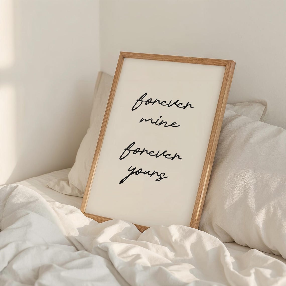 Forever Mine Forever Yours Romantic Script Love Quote Art Print