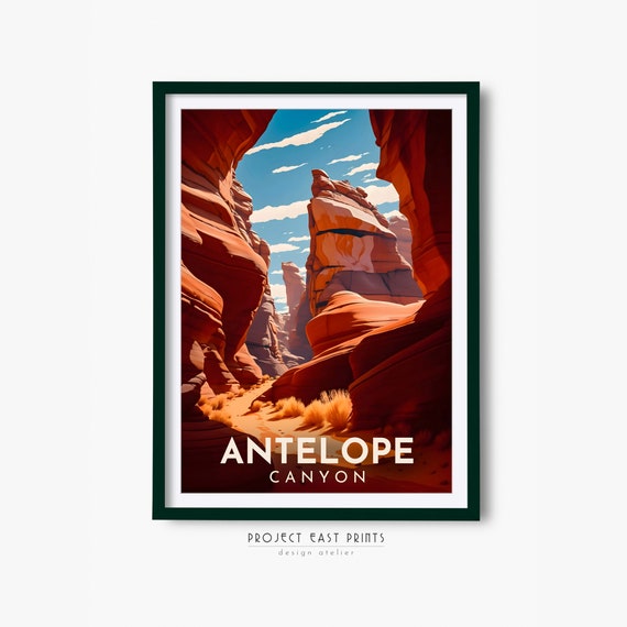 Retro Travel Poster of Antelope Canyon