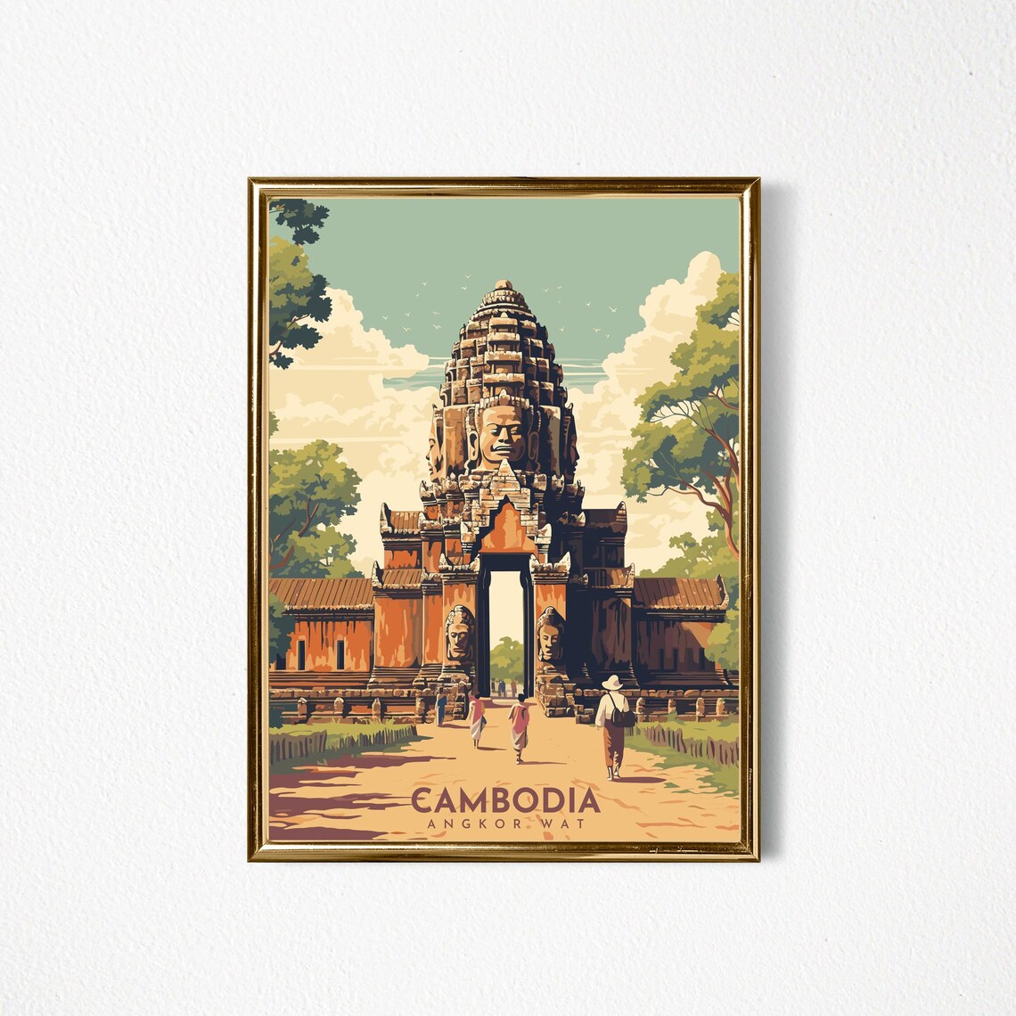 Cambodia Retro Travel Poster, Travel Poster - Image 2