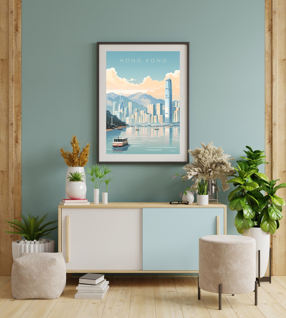 Hong Kong Victoria Harbour Skyline Ferry Harbor View Travel Poster - Image 2