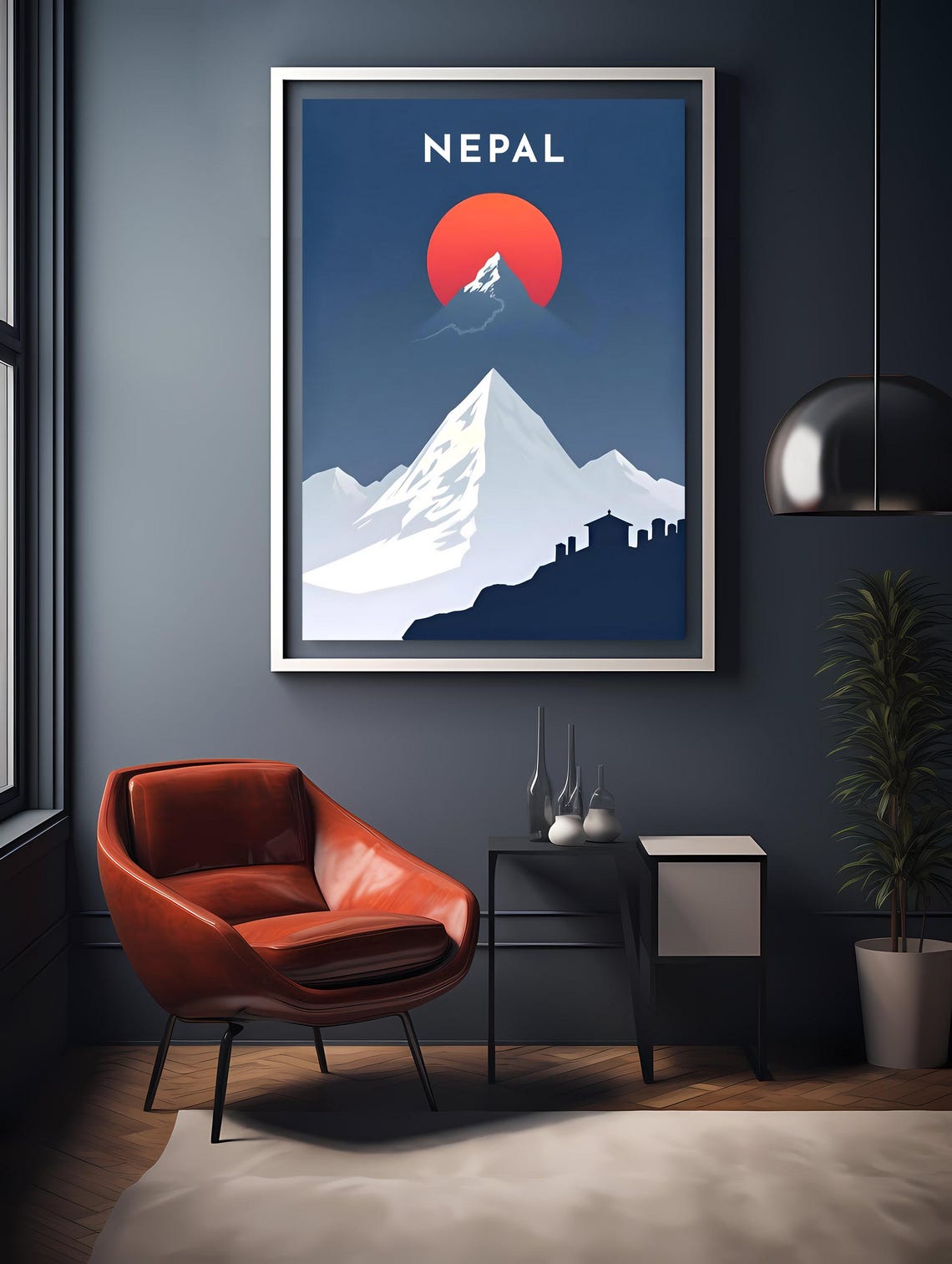 Nepal Mount Everest Sunrise Minimalist Mountain Travel Poster - Image 2