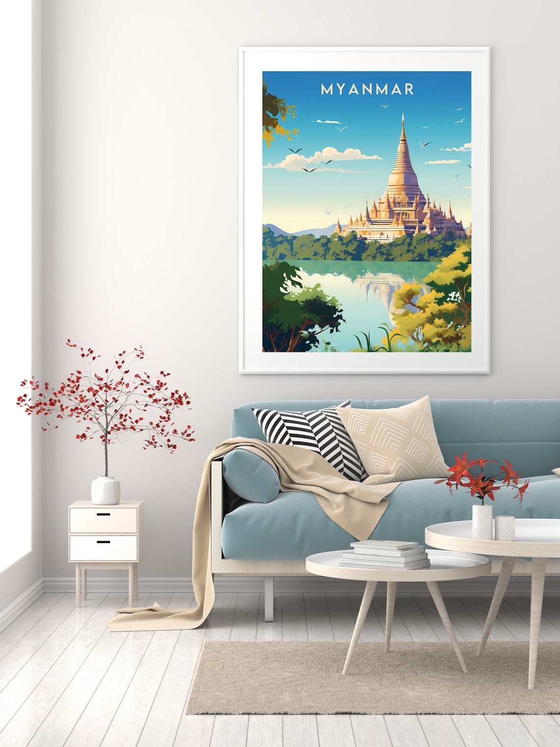 Myanmar Travel Poster, Asia Wall Art Print - Image 2