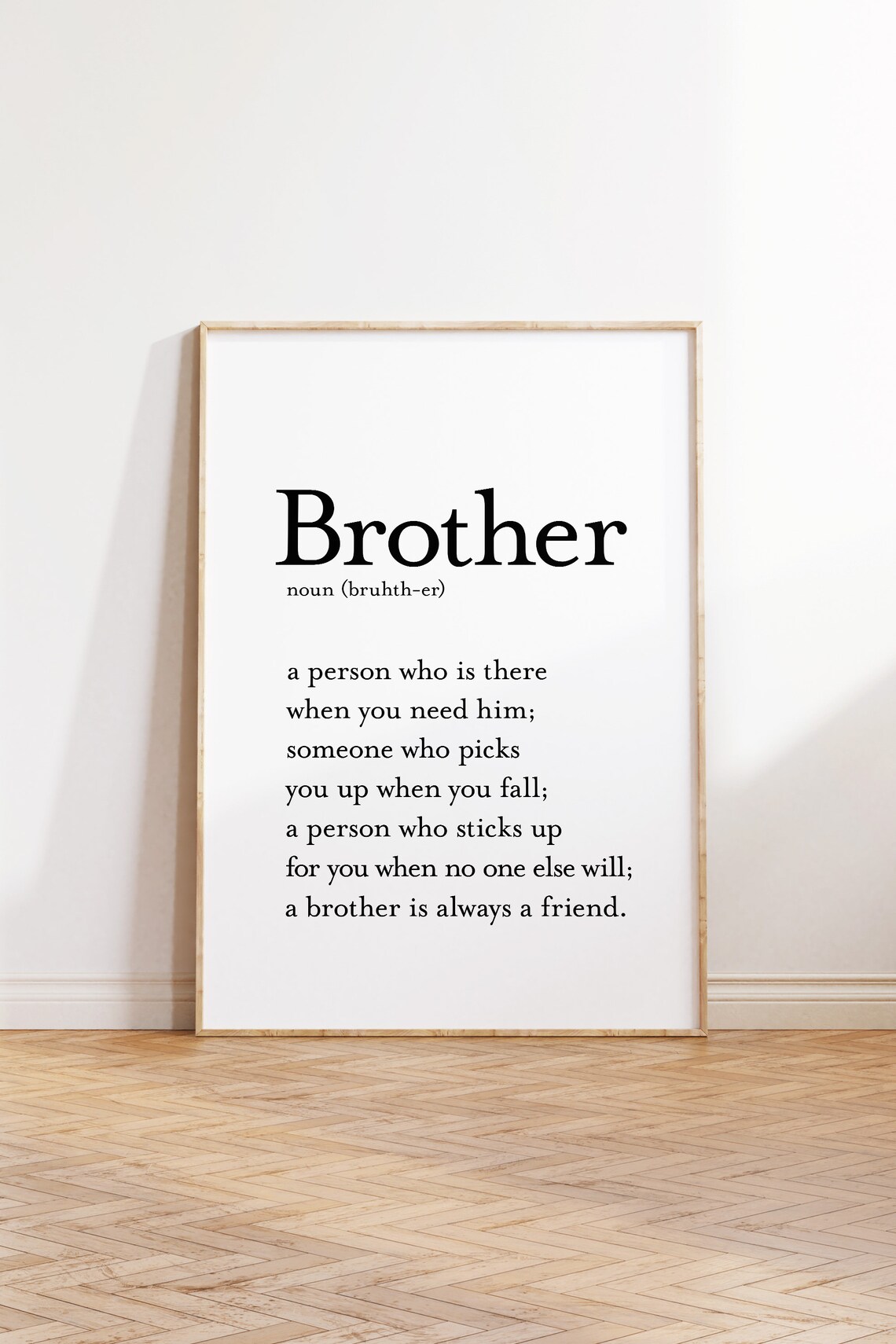 Brother Definition Dictionary Art Sentimental Sibling Gift Poster