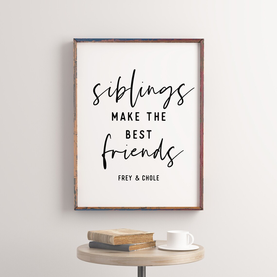 Siblings Make The Best Friends Kids Room Art Print - Image 3