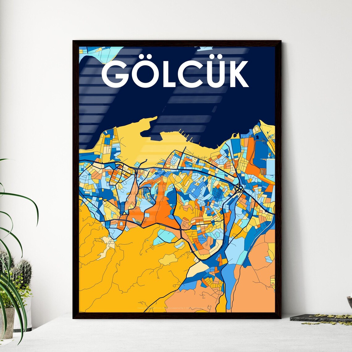 Golcuk Turkey Vibrant Street Map Artwork Colorful City Design Poster