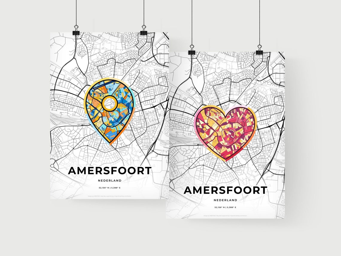 Amersfoort Netherlands Where It All Began Heart Map Coordinates Poster - Image 2