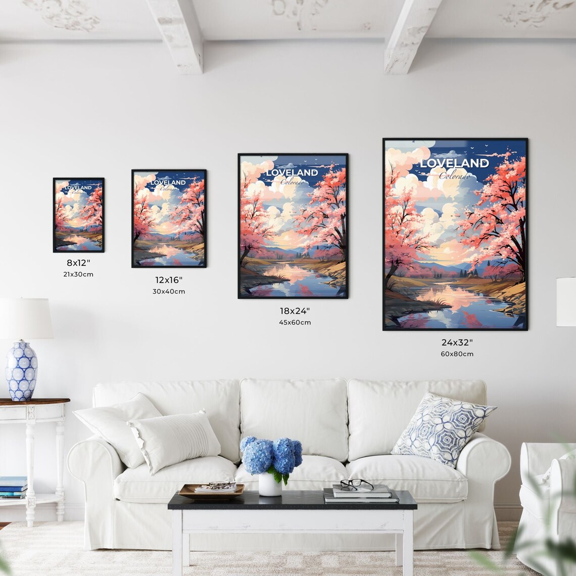 Loveland Colorado River Blossom Mountain Sunset View Travel Poster - Image 3