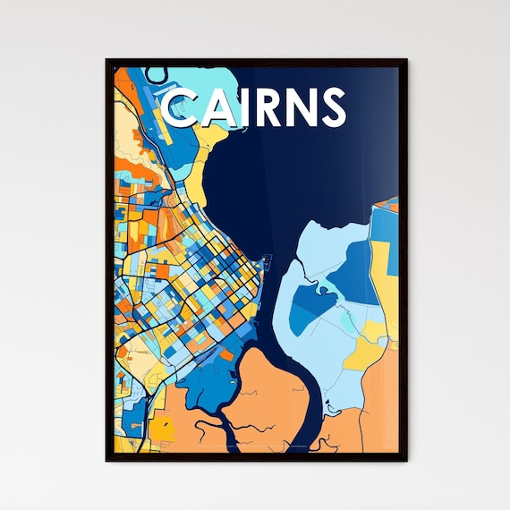 Cairns Australia Bold Colorful Vibrant City Street Map Art Poster
