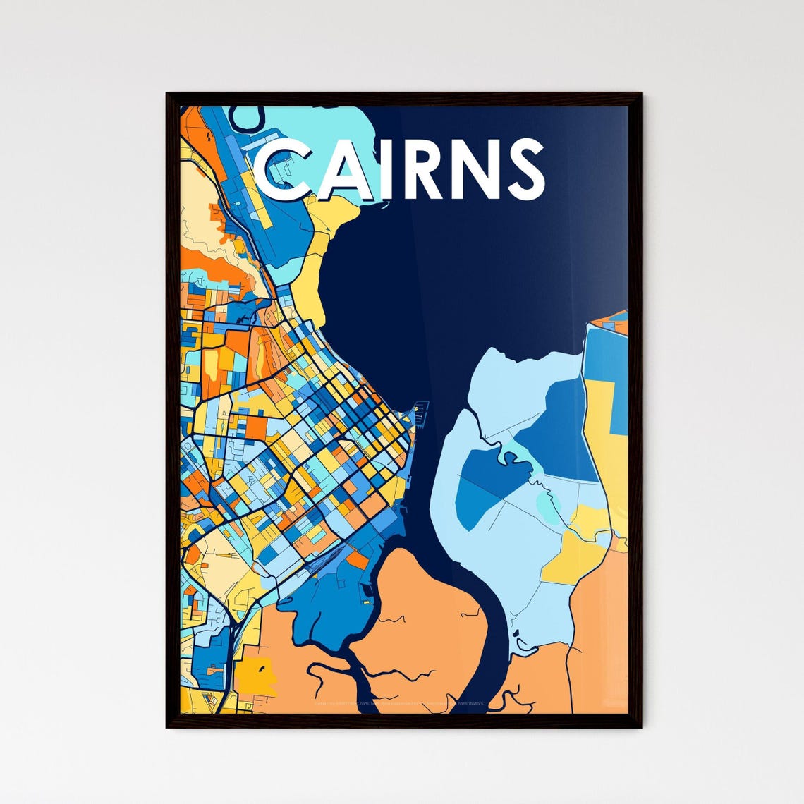 Cairns Australia Bold Colorful Vibrant City Street Map Art Poster