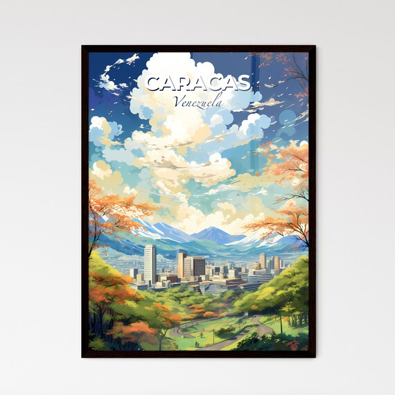 Caracas Venezuela Modern Scenic Illustrated City Travel Art Poster