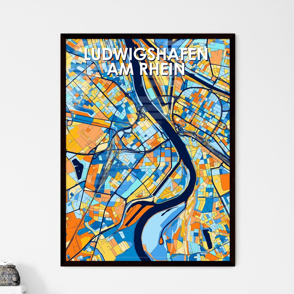 Ludwigshafen Am Rhein Germany Colorful City Map Artwork Poster