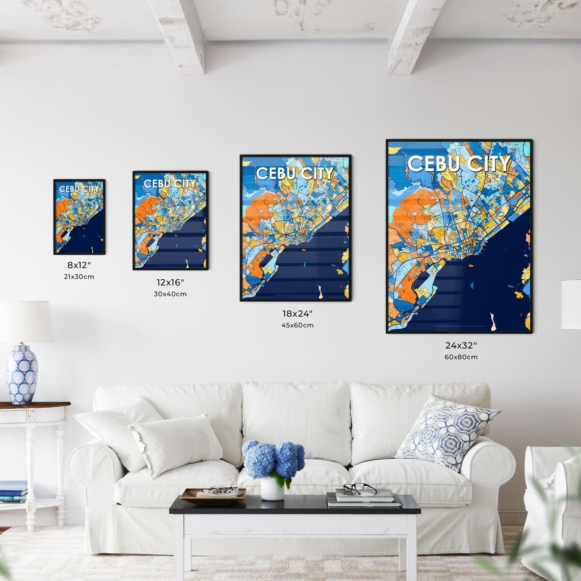 Cebu City Philippines Colorful Modern City Street Map Travel Decor Poster - Image 3