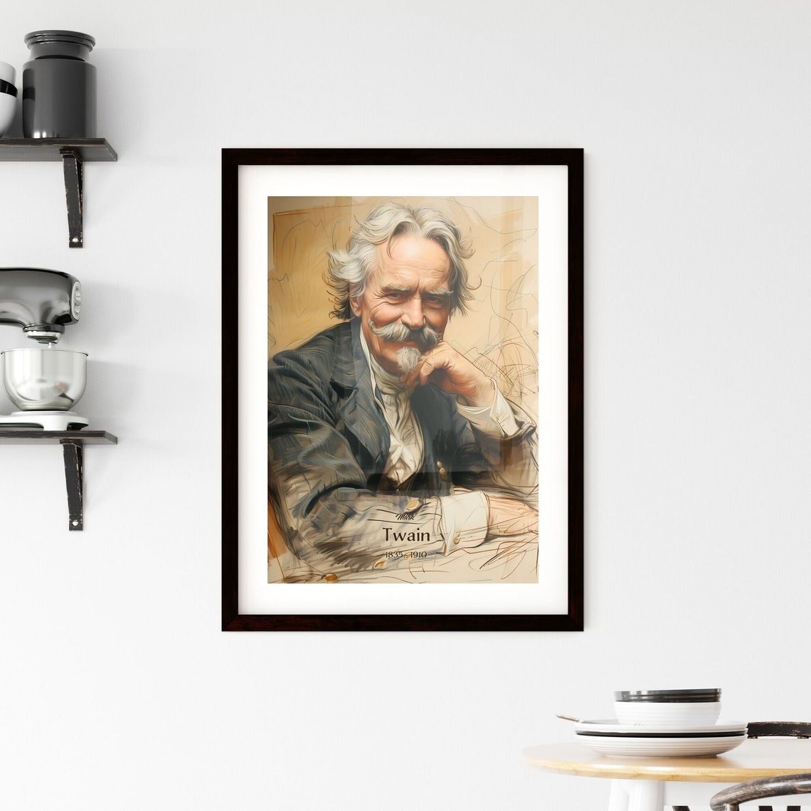 Mark Twain Famous American Author Sketch Style Portrait Poster - Image 2
