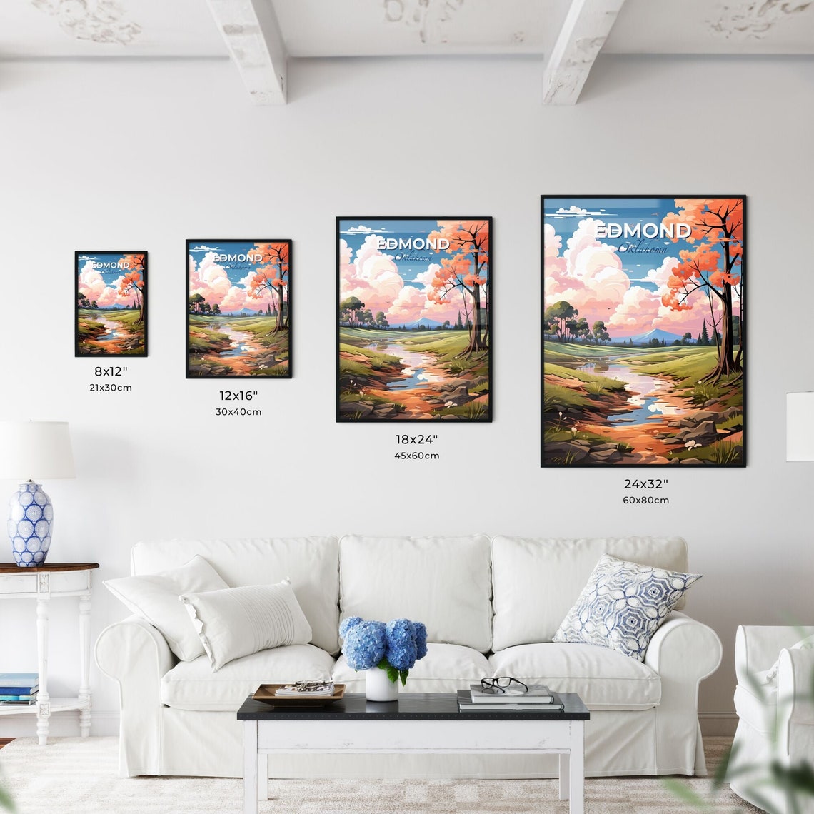 Edmond Oklahoma Spring Stream Meadow Autumn Trees Sky Poster - Image 3