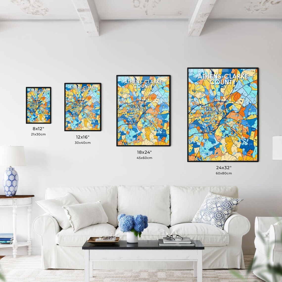 Athens-Clarke County Georgia Colorful City Map Art Home Decor Poster - Image 3