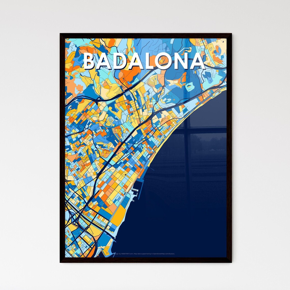 Badalona Spain Colorful City Street Map Poster Vibrant Travel Decor Gift