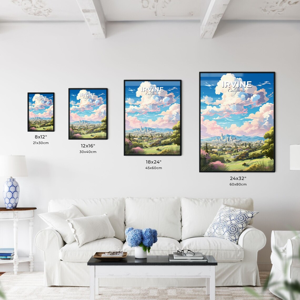 Irvine California Skyline Mountain View Landscape Travel Poster - Image 3