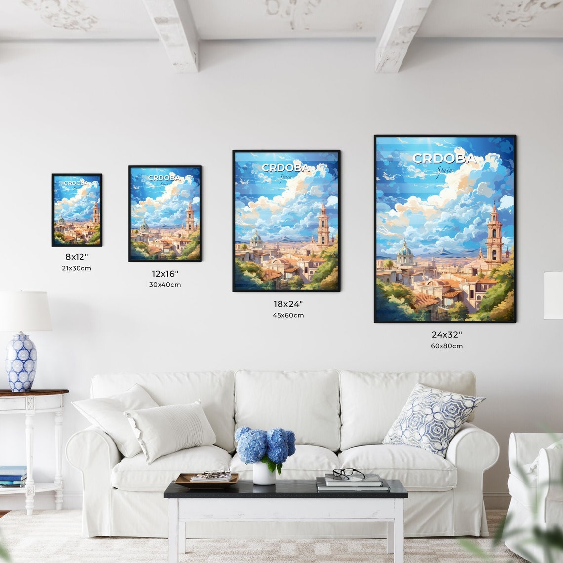 Cordoba Spain Skyline Church Towers Terracotta Rooftops Travel Poster - Image 3