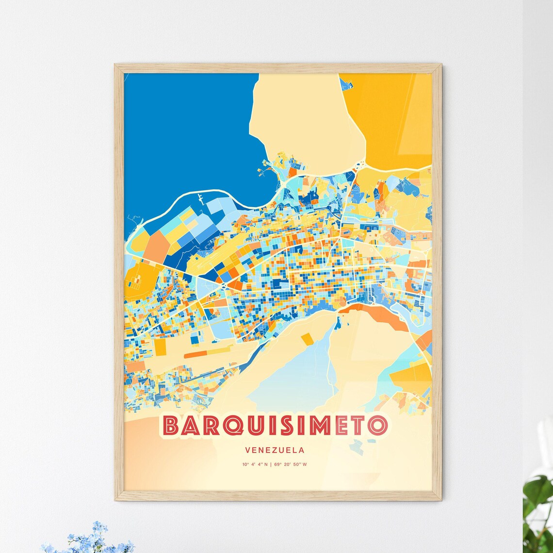 Barquisimeto Venezuela Colorful City Map Art Coordinates Poster