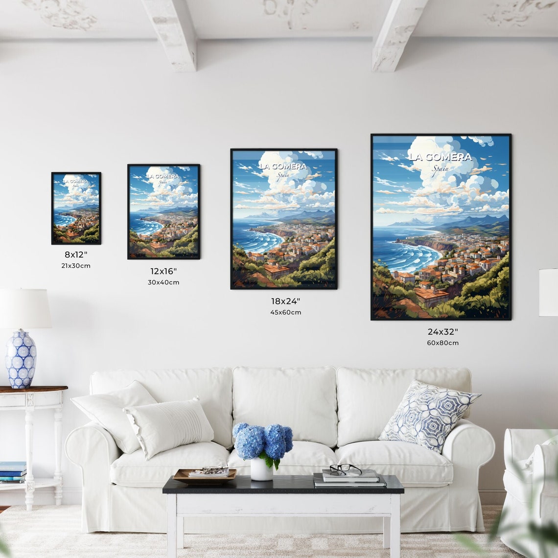 La Gomera Spain Island Coastal Cliff Town Ocean Travel Skyline Poster - Image 3