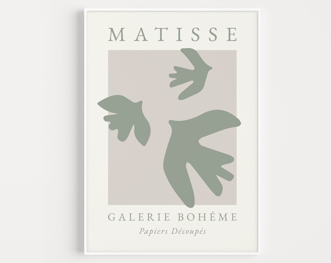 Henri Matisse Bird Abstract, Boho Art Print