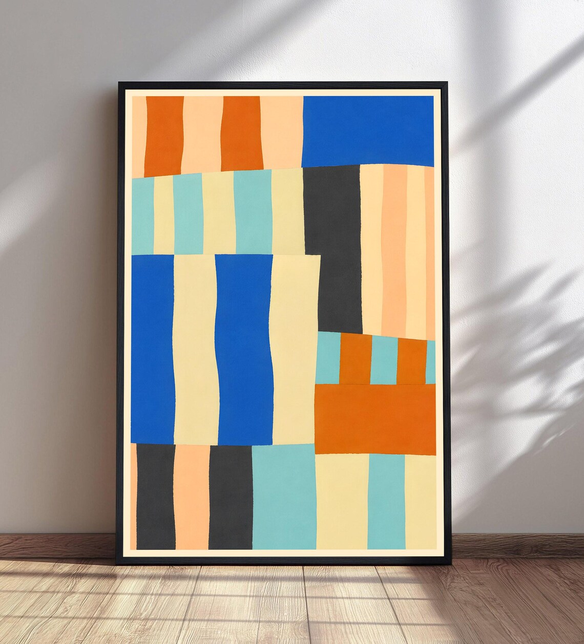 Abstract Geometric Rectangle Stripes Art Print