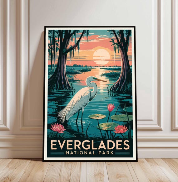 Everglades National Park Poster Florida Travel Print Digital Download
