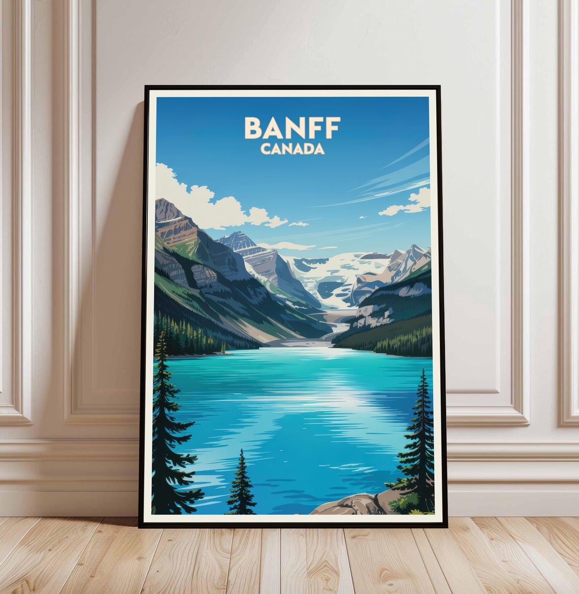 Banff National Park Travel Print Wall Decor Home Canada Illustration Poster Gift For