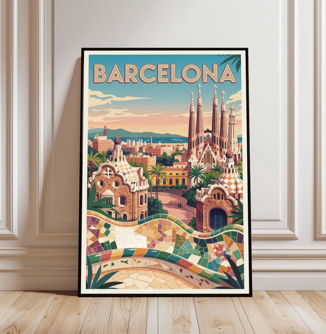 Barcelona Travel Poster, City Design