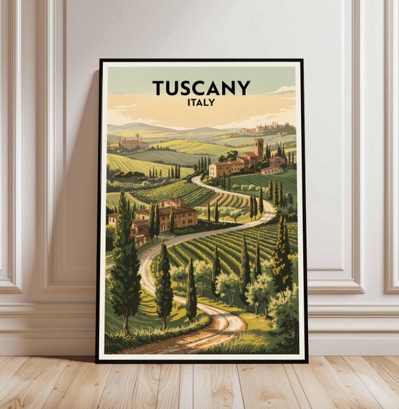 Tuscany Travel Print Wall Art Poster Of Lovers Gift Italy