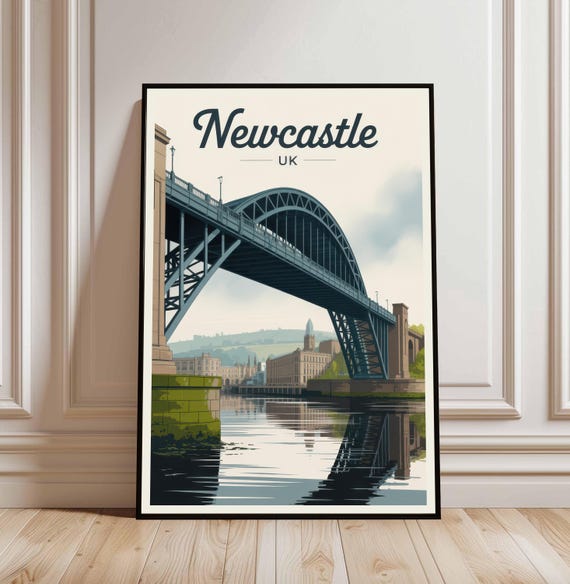 Newcastle Art Print City Poster Uk Wall England Decor British Travel United Kingdom