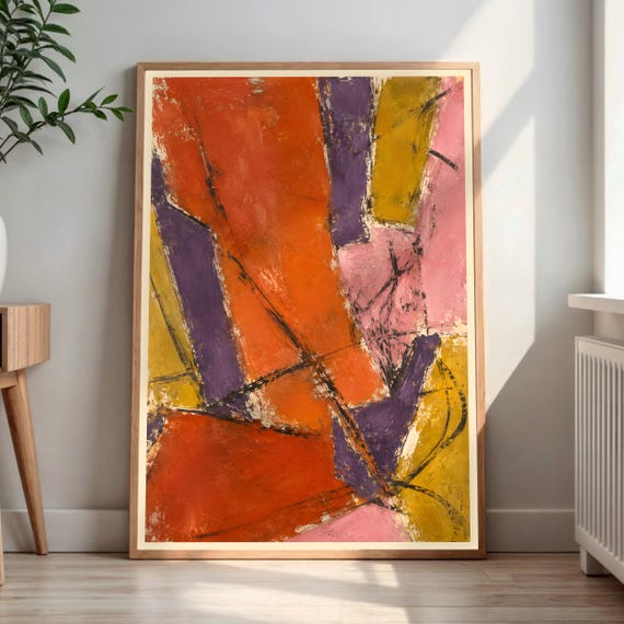 Abstract Art Print, Bold Blocks Modern Decor