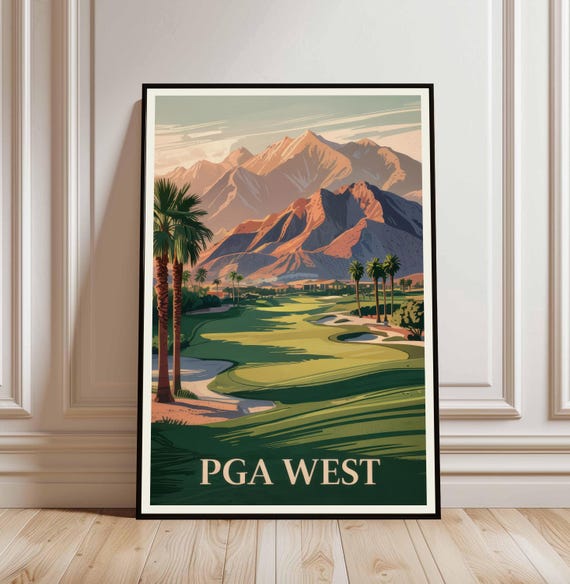 Pga West Travel Print Poster Wall Art Home Decor Minimalist Cityscape