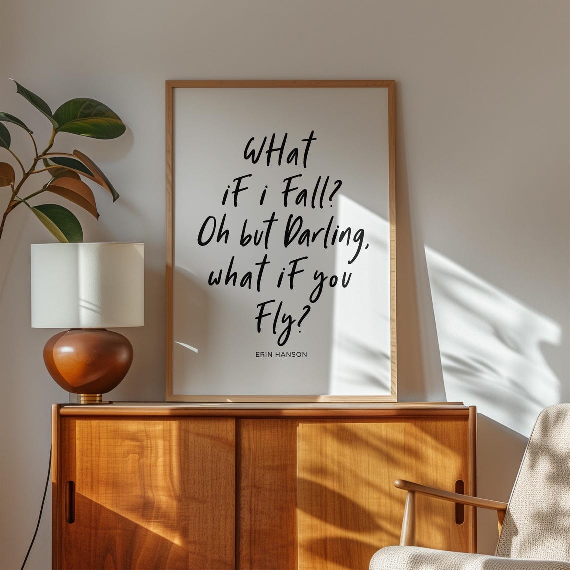 What If You Fly Erin Hanson Inspirational Quote Typography Poster - Image 3