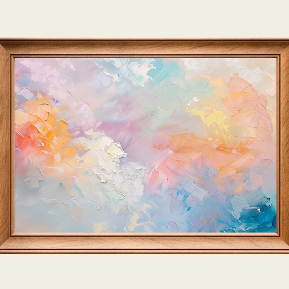 Abstract Colorful Clouds Modern Abstract Painting Wall Art Print Frame Tv Art Tv
