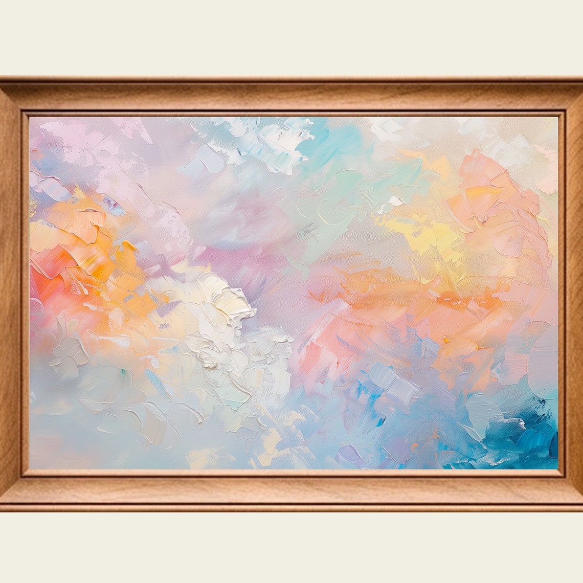 Abstract Colorful Clouds Modern Abstract Painting Wall Art Print Frame Tv Art Tv