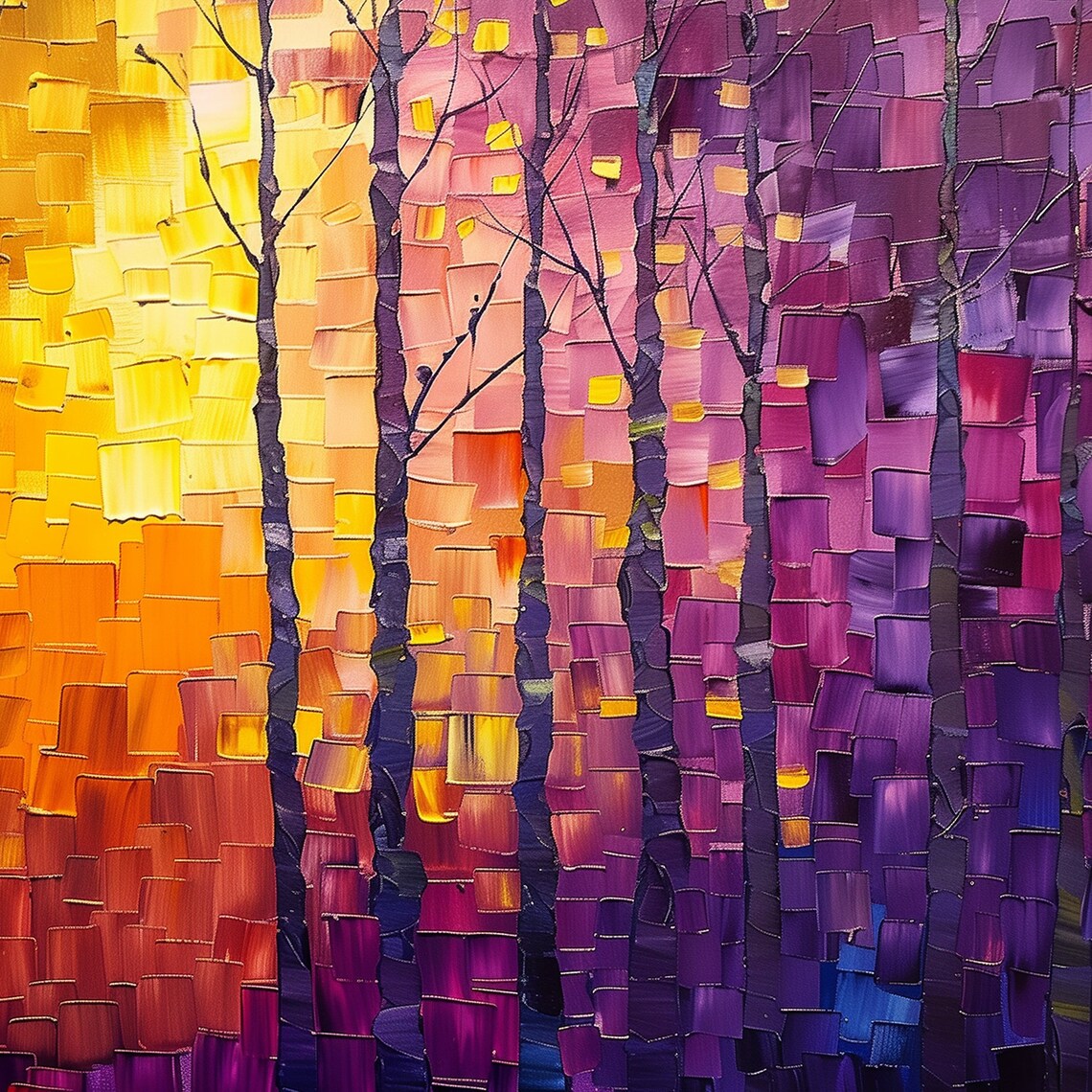 Abstract Forest Gradient Modern Abstract Painting Wall Art Print Frame Tv Art Tv - Image 6