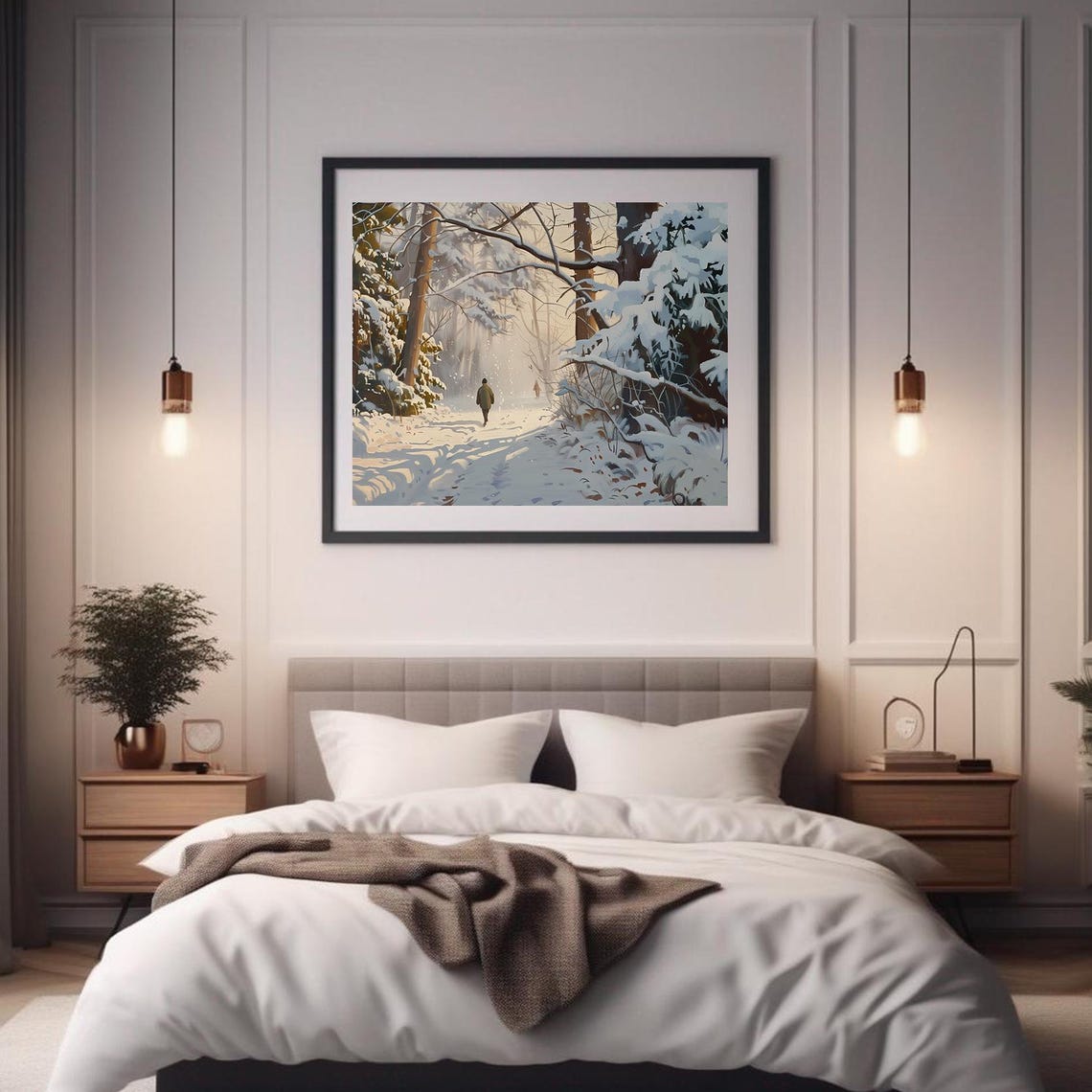 Snowy Forest Walk Winter Snow Morning Sunlight Landscape Poster - Image 2