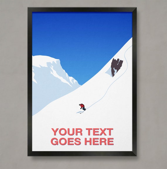 Personalised Ski Gift Custom Ski Art Skier Art Poster Personalised Ski Art Personal Ski Gift