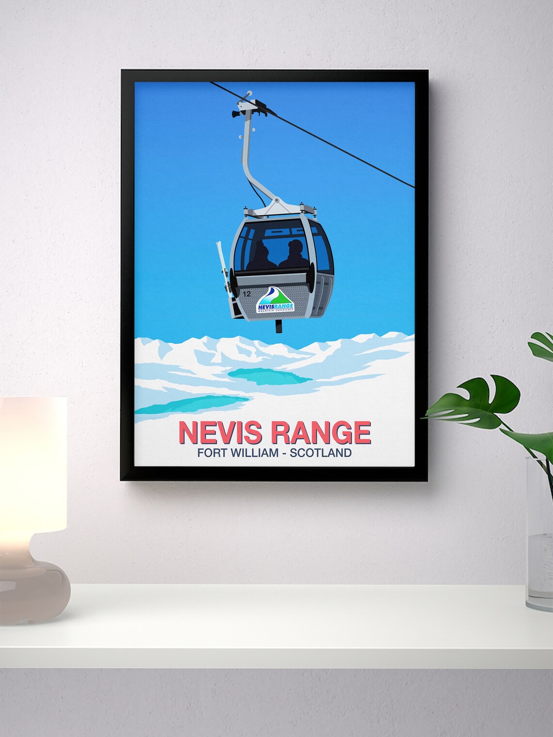 Nevis Range Ski Resort Travel Poster Art Print - Image 4