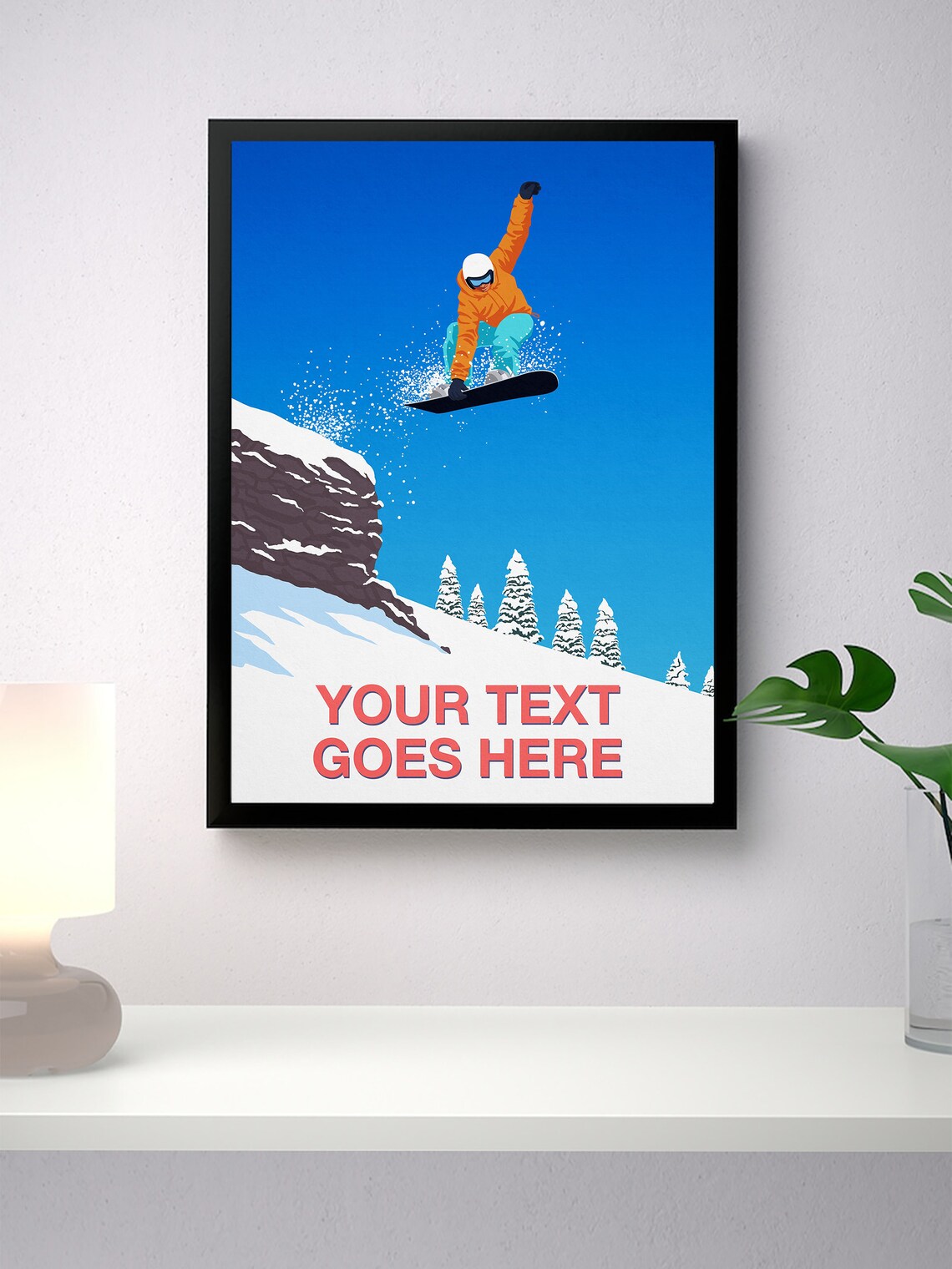 Personalised Ski Art, Custom Skier Gift Poster - Image 2