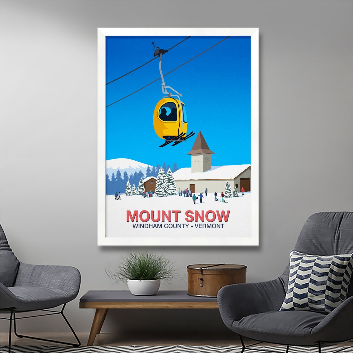 Mount Snow Ski Resort Poster Art Print - Image 3
