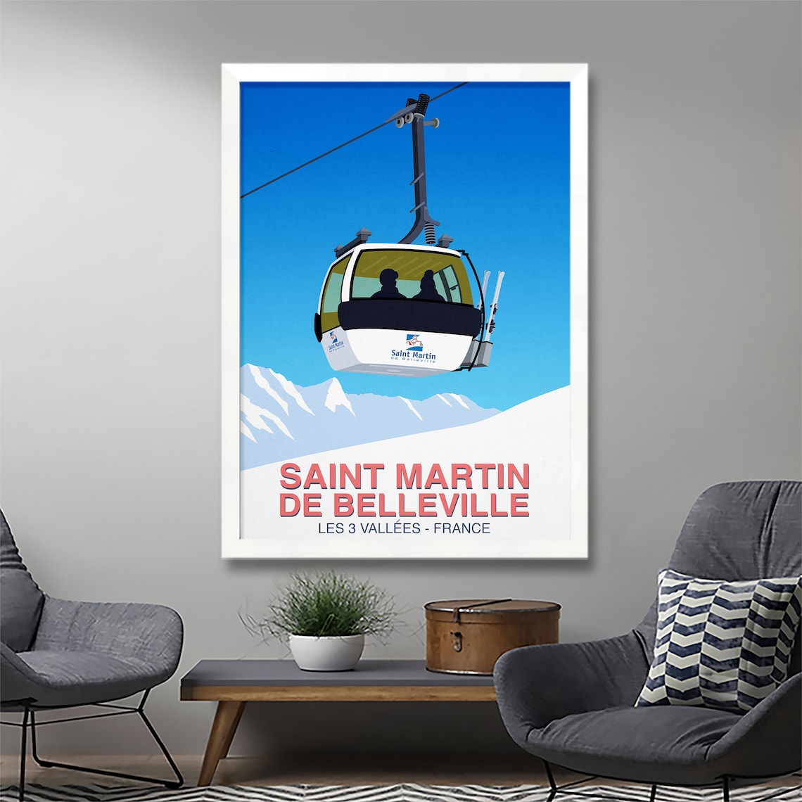 Saint Martin De Belleville Ski Resort Travel Poster - Image 2